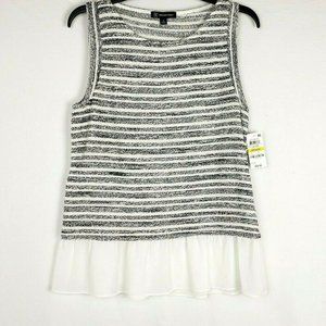 INC NEW Women's Black/white Striped Round Neckline